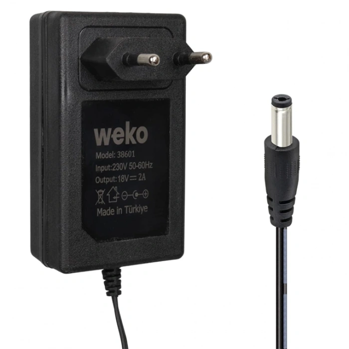 Weko WK-38601 18 Volt - 2 Amper 5.5*2.5 Mm Uçlu Yerli Üretim Priz Tipi Adaptör