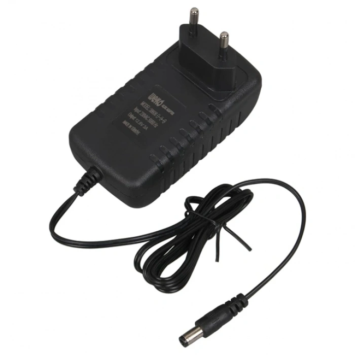 Weko WK-38606 Yerli Üretim 12.6 Volt - 3 Amper 5.5*2.5 Mm Uçlu Ledli Priz Tipi Şarj Adaptörü