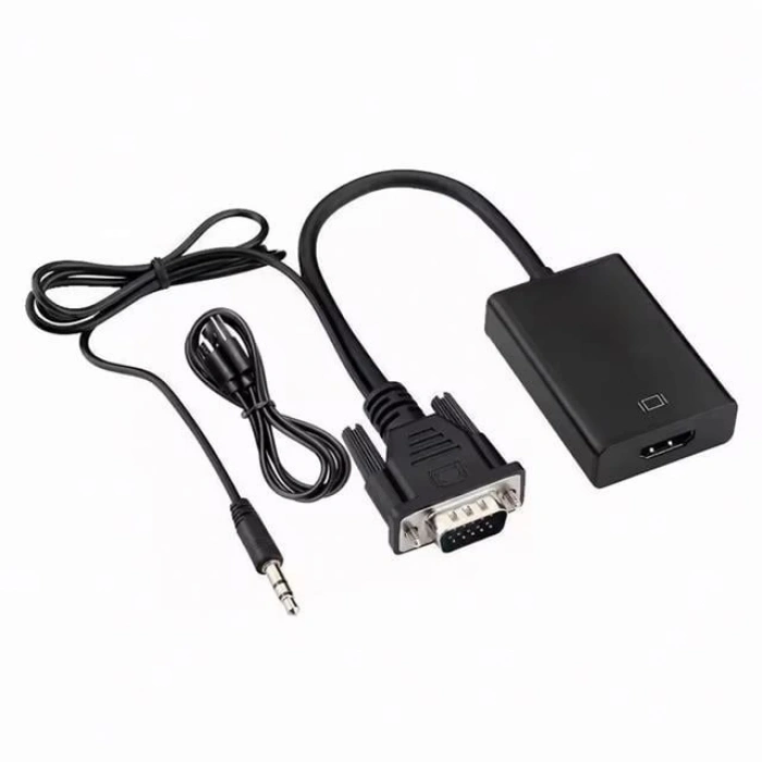 X-Level XCC7804 Ses Girişli VGA TO HDMI Dönüştürücü (45 CM AUX Kablo 15 CM VGA Kablo)