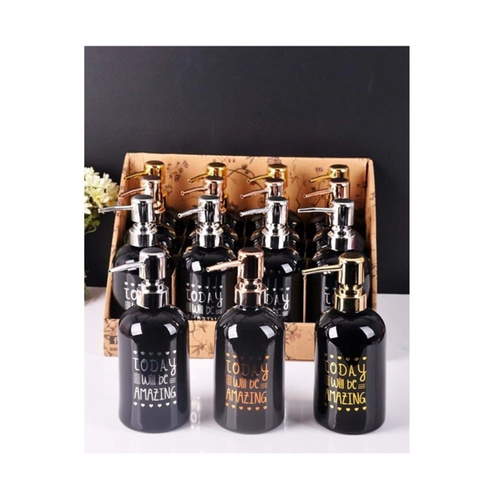 Yaldızlı Siyah Sıvı Sabunluk 1 Adet Royaleks-paçi400708