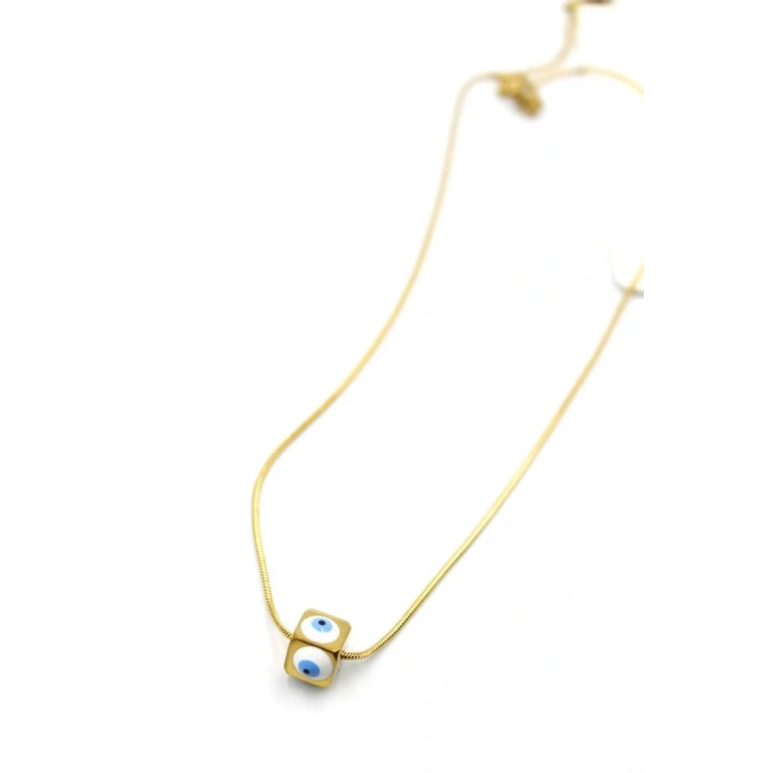 Yılan Zincirli Nazar Kolye - Altın