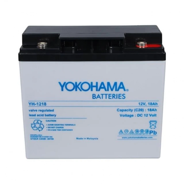 Yokohama YH-121.8 12 Volt - 18 Amper Akü (181x76x167 mm)