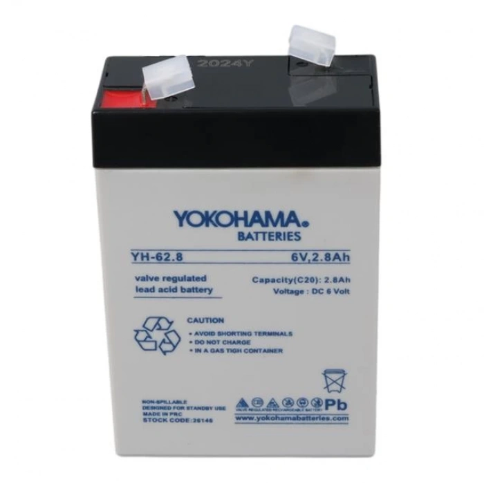 Yokohama YH-62.8 6 Volt - 2.8 Amper Dik Akü (66x33x97 mm)