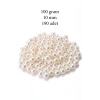 100 Gram 10mm Krem Renk Plastik İnci Boncuk Çanta Ve Takı Yapım Boncuğu (~190 Adet)