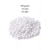 100 Gram 14mm Beyaz Renk Plastik İnci Boncuk Çanta Ve Takı Yapım Boncuğu (~54 Adet)