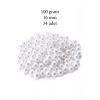 100 Gram 16mm Beyaz Renk Plastik İnci Boncuk Çanta Ve Takı Yapım Boncuğu (~34 Adet)