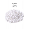 100 Gram 18mm Beyaz Renk Plastik İnci Boncuk Çanta Ve Takı Yapım Boncuğu (~22 Adet)