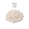 100 Gram 18mm Krem Renk Plastik İnci Boncuk Çanta Ve Takı Yapım Boncuğu (~22 Adet)