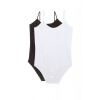 2 Adet İp Askılı Kadın Çıtçıtlı Body Siyah Ve Beyaz