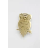 Çelik Baykuş Broş - Altın