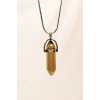 Dumanlı Kuvars Doğal Taşı Zincirli El Yapımı Kolye Uç: 3 Cm Zincir: 20 Cm Kutulu