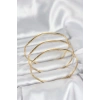 HarmonyAura 316L Çelik Gold Renk 65 mm Ajda Zikzak Model 3lü Kadın Bileklik