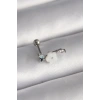 HarmonyAura 316L Çelik Gümüş Renk Zirkon Taş Detay Beyaz Çiçek Model Tragus Piercing