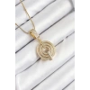HarmonyAura 316L Çelik Zirkon Taşlı Çember Model Gold Renk Kadın Kolye