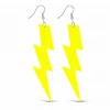 HarmonyAura 80’ler 90'lar Retro Neon Sarı Şimşek Küpe 10 cm