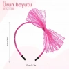 HarmonyAura 80’ler 90’lar Neon Pembe Dantel Taç Fiyonklu