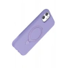 HarmonyAura Apple iPhone 11 Regal Magsafe Standlı Kapak - Lila