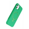 HarmonyAura Apple iPhone 11 Regal Magsafe Standlı Kapak - Yeşil