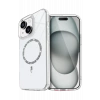 HarmonyAura Apple iPhone 15 Live Diamond Magsafe Kapak - Şeffaf