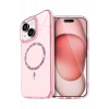 HarmonyAura Apple iPhone 15 Plus Live Diamond Magsafe Kapak - Pembe