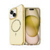 HarmonyAura Apple iPhone 15 Plus Live Diamond Magsafe Kapak - Sarı