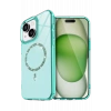 HarmonyAura Apple iPhone 15 Plus Live Diamond Magsafe Kapak - Yeşil