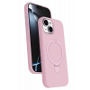 HarmonyAura Apple iPhone 15 Plus Regal Magsafe Standlı Kapak - Açık Pembe