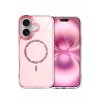 HarmonyAura Apple iPhone 16 Live Diamond Magsafe Kapak - Pembe