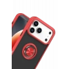 HarmonyAura Apple iPhone 17 Pro Max Montreal Yüzüklü Silikon Kapak - Kırmızı