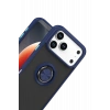 HarmonyAura Apple iPhone 17 Pro Max Montreal Yüzüklü Silikon Kapak - Lacivert