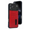 HarmonyAura Apple iPhone 17 Pro Sara Kartvizitli Deri Kılıf - Kırmızı