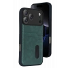 HarmonyAura Apple iPhone 17 Pro Sara Kartvizitli Deri Kılıf - Yeşil
