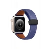 HarmonyAura  Apple Watch 42mm Kr414 Daks Deri Kordon - Lacivert