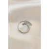 HarmonyAura Ayarlamalı Silver Renk Metal Zirkon Taşlı Kanat Yüzük