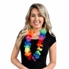 HarmonyAura Hawaii Çiçekli Boyun Kolyesi - Renkli Tropikal Parti Leisi