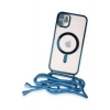 HarmonyAura  Iphone 11 Kılıf Divo Lazer Askılı Magsafe Kapak - Sierra Blue