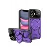 HarmonyAura  Iphone 11 Kılıf Joy Lens Standlı Kapak - Mor