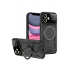 HarmonyAura  Iphone 11 Kılıf Joy Lens Standlı Kapak - Siyah