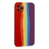 HarmonyAura  Iphone 11 Pro Kılıf Ebruli Lansman Silikon - Kırmızı-mor