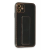 HarmonyAura  Iphone 12 Kılıf Coco Karbon Standlı Kapak - Siyah