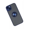 HarmonyAura  Iphone 14 Kılıf Montreal Yüzüklü Silikon Kapak - Lacivert