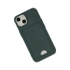 HarmonyAura  Iphone 14 Plus Kılıf Kelvin Kartvizitli Silikon - Koyu Yeşil