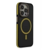 HarmonyAura iPhone 14 Pro Kılıf Rocky Magsafe Kapak - Siyah-Sarı