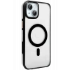 HarmonyAura iPhone 15 Gleam PC Sert Magsafe Kılıf - Şeffaf-Siyah