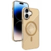 HarmonyAura iPhone 16 Stella PC Sert Magsafe Kılıf - Gold