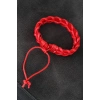 HarmonyAura Kırmızı Örgü Deri Erkek Bileklik