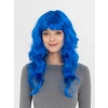 HarmonyAura Mavi Renk Uzun Dalgalı Parti Peruğu