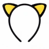 HarmonyAura Peluş Kedi Kulak Taç Sarı Siyah – Çocuk Parti & Kostüm Tacı