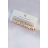 HarmonyAura Pirinç Gold Renk Oval Küpe Seti