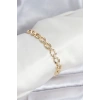 HarmonyAura Pirinç Gold Renk VIP Seri Zincir Model Zirkon Taşlı Kadın Bileklik